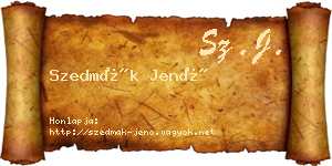 Szedmák Jenő névjegykártya