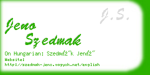jeno szedmak business card